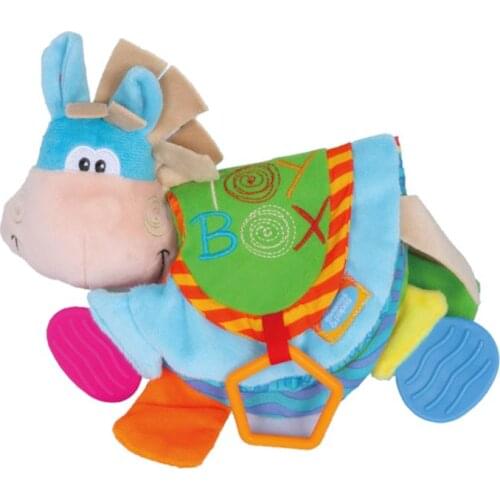 Newborn Baby Rattles Teether Toys Cute Donkey Animal Cloth Book For Toddlers Learning early Education Toys Christmas Gift