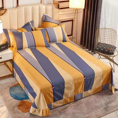 2020 new products All cotton thickening and sanding Bed cover Fitted Sheet Pillowcases 2/3 pcs Striped Decor Luxury Bedding