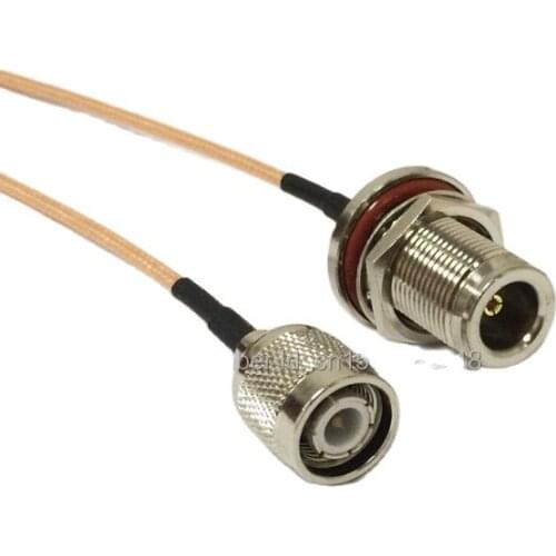 New TNC Male Plug Switch N Female bulkhead nut Connector RG316 jumper cable Wholesale Fast Ship 15CM 6" Adapter
