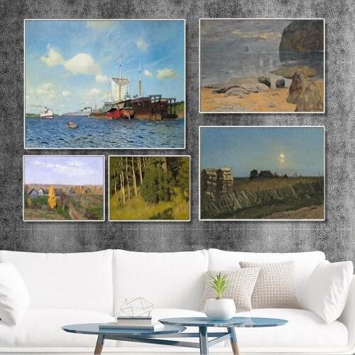 Country Style Mountain and Sea Landscape Picture Poster Canvas Print Painting Wall Art Living Room Home Decoration