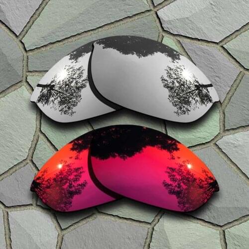 Chrome&Violet Red Sunglasses Polarized Replacement Lenses for Oakley Half Jacket