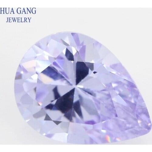 Size 2x3~18x25mm Pear Shape Cut 5A Lavender CZ Stone Synthetic Gems Cubic Zirconia For Jewelry Wholesale Free Shipping
