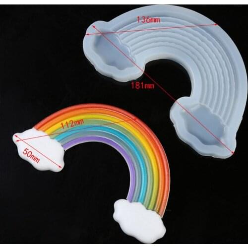 DIY Large Rainbow Cloud Pendant Epoxy Resin Silicone Mold Jewelry Making Tools