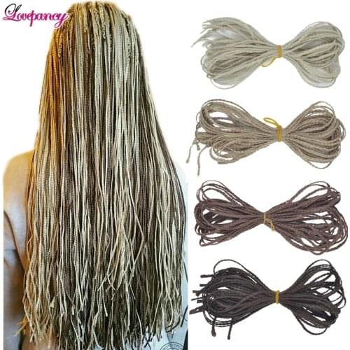 Synthetic Zizi Braids Crochet Box Braid Hair Extensions White Brown Black 28 Inch Long Stright Crochet Braiding Hair For Women
