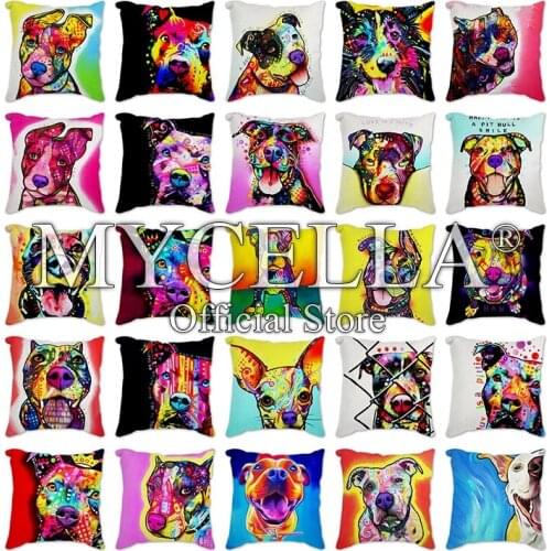 Animals Pillow Covers Soft Decorative Cushion Cover for Sofa Home Chair French Bulldog Pillow Cover Art Cartoon Pillowcases