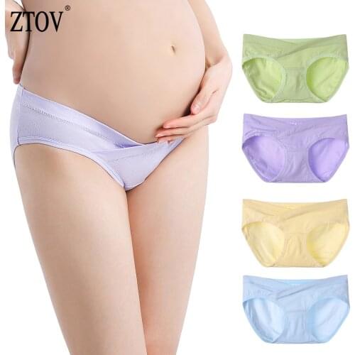 ZTOV 4Pcs/Lot Cotton Maternity Clothes Underwear Panties U-Shaped Low Waist Pregnancy Clothing Pregnant Underwear Briefs XXL