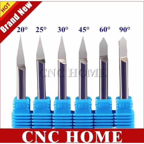 1pc 6mm Shank Carbide Metal Engraving Bits Aluminum Copper Stainless Steel CNC Router Bit 20 25 30 45 60 90 Angle for choose