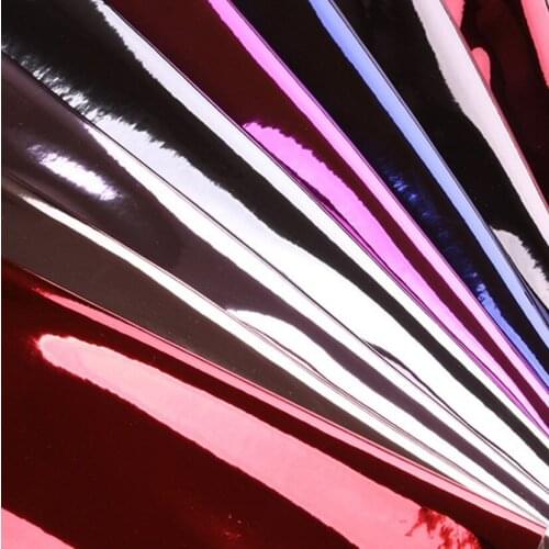 10 yards roll eco-friendly PU mirror metallic artificial leather Luggage shoes hat decoration material shiny smooth faux leather