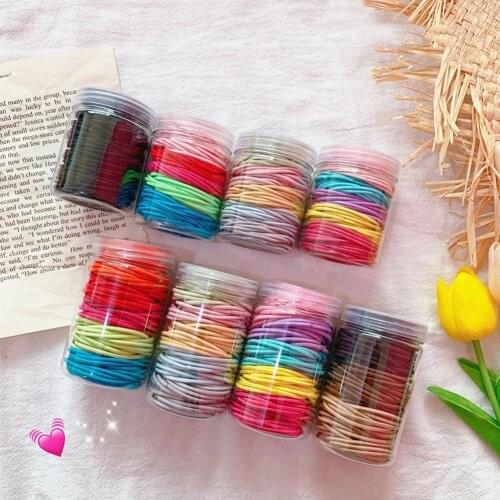 100pc Girls Colorful Elastics Rubber Band Ties/Rings/Ropes Hair Accessories Scrunchy Headbands
