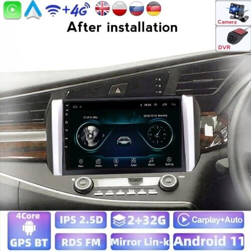 2G 32G 4 Core Android Car GPS Multimedia Radio Player For TOYOTA INNOVA 2015 2016 2017 Head unit Navigation Wifi