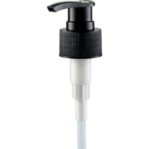 28/410 black white transparent ribbed skirt down-lock saddle head dispensing pump 5.2" DIP TUBE 10pcs