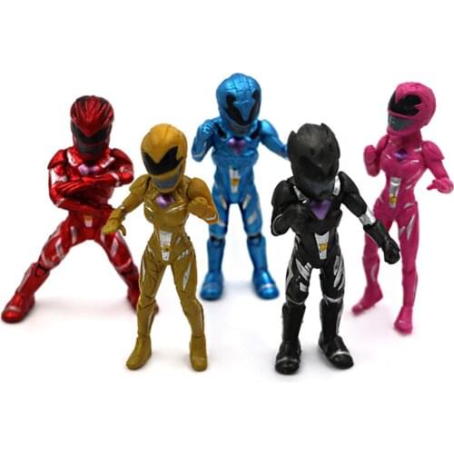 5pcs/set Dinosaur team 8CM Dolls Around the Film Warrior D model PVC Power Action figure Christmas Gifts Toys