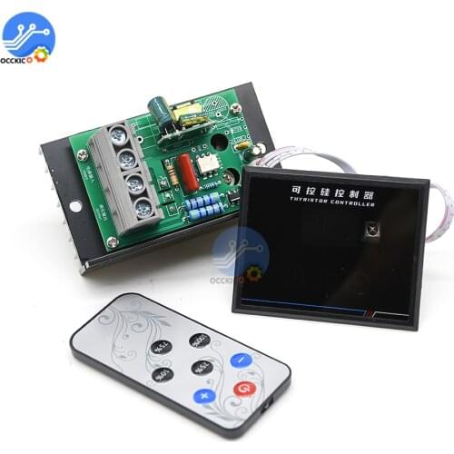 AC220V 6KW Smart Digital Display SCR Voltage Regulator Touch/ Button Isolated Power Supply Buzzer Infrared Remote Control