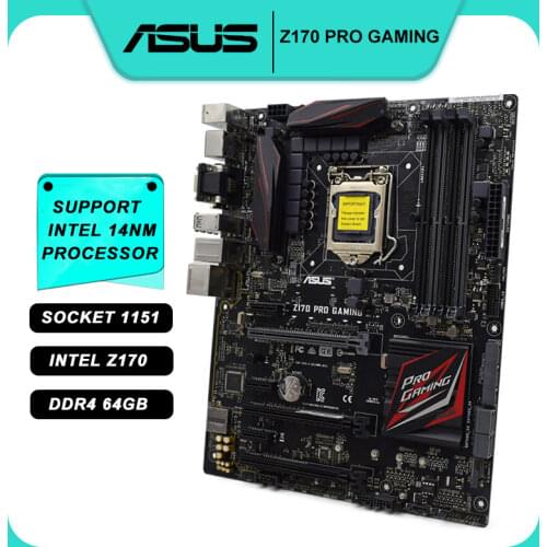 Asus Z170 PRO GAMING Desktop Motherboard intel Z170 Socket LGA 1151 For Core i7 i5 i3 DDR4 64G USB3.0 M.2 ATX Used Mainboard