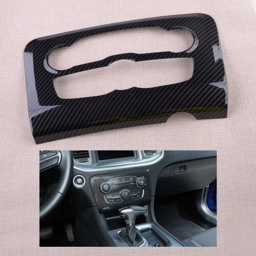 Car ABS Carbon Fiber Style Central Control A/C Panel Cover Tirm Fit For Dodge Charger 2015 2016 2017 2018 2019 2020