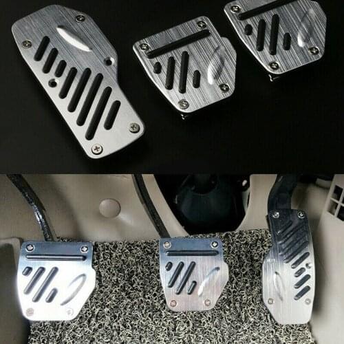 Part Foot Pedals Set Kit Non-slip Pad Silver Black Accelerator Brake Car