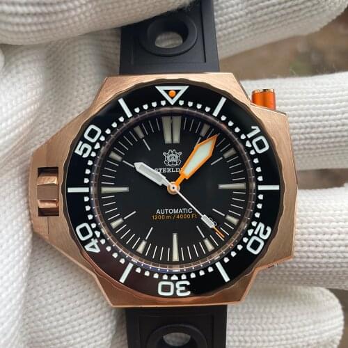 2021Steeldive 1200M Waterproof Bronze Men Dive Watch NH35 Automatic Mechanical Watches Ceramic Bezel Sapphire Luminous