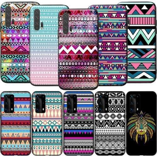 GX28 Aztec Tribal Tribe Colorful Silicone Case for Huawei P9 P10 P20 P30 P40 Y6 2018 Y7 Y9 Lite Pro Max Prime Mini