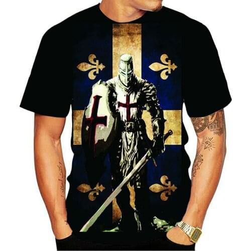 Knights Templar 3D Print T Shirt Knights Templar Fashion Casual T-Shirts Men Women Hip Hop Harajuku Streetwear T Shirt Tee Tops