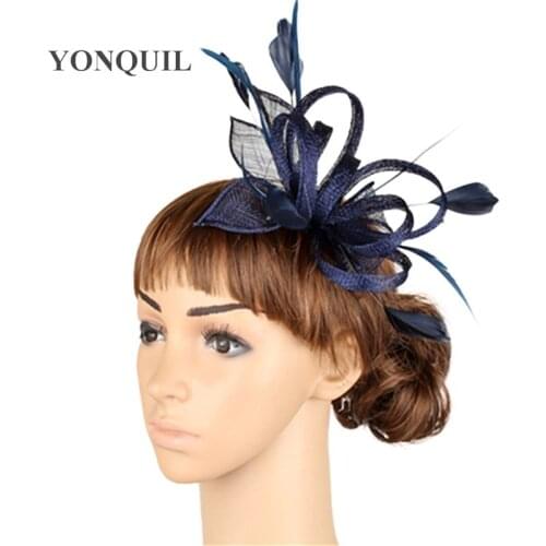 Sinamay Fascinator Headwear Wedding Hair Accessories Women Millinery Cocktail Occasion Hats High Quality Multiple Color MYQ005