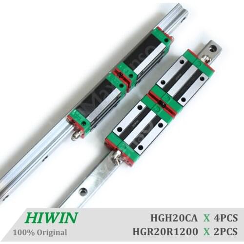 HIWIN HGR20CA Length 1200mm Linear Guideways Flange Blocks Carriage Machine Centers CNC Linear Guide Rail HG20 High Precision