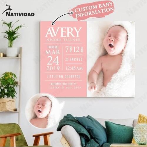 Custom Newborn Baby Canvas Painting Family Warm Photos Children Cute Print Poster Art Living Room Bedroom Home Decoration Wall