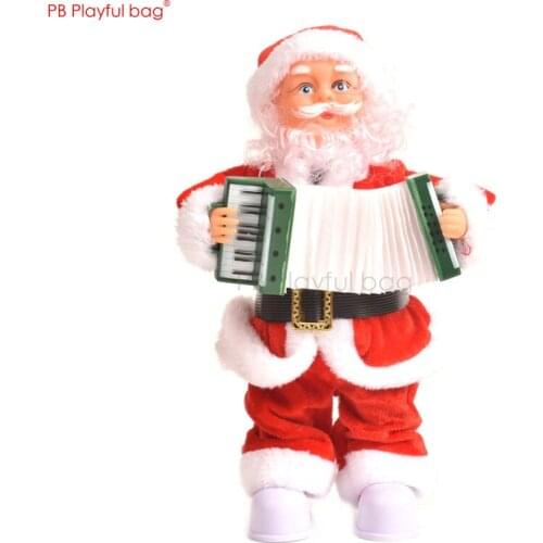 Playful bag 2020 Christmas Playing Accordion Santa Claus action figure Music&movable Best Christmas gifts Funny Santa model AA06