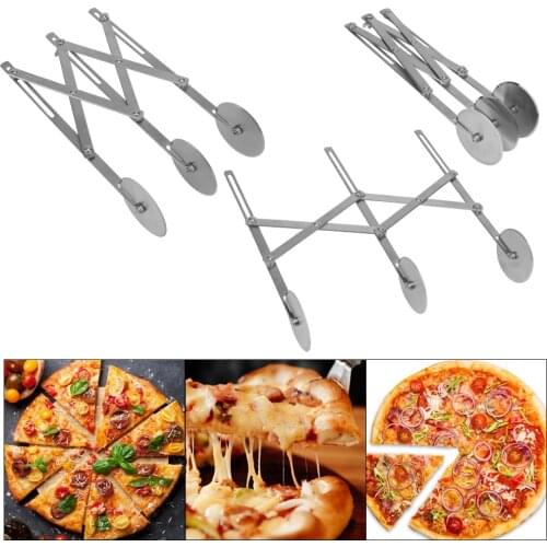 Dough Divider Stainless Steel Baking Tools 3 Wheels Cutter Bakeware Tools Pizza Tools Flexible Roller Blade Pizza Pastry Peeler