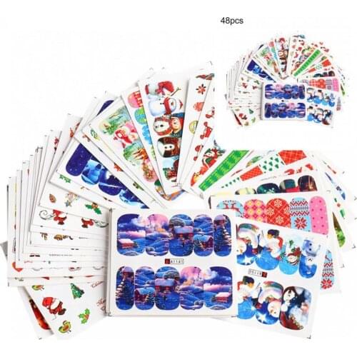 Exquisite Easy to Use Snowflake Santa Nail Ornament Transfer Sticker for Photography