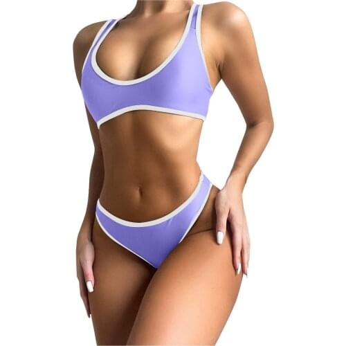 High Waist Swimwear Bikini Womens Swimsuits Push Up Biquini Shiny Splicing Bikinis High Cut Bathing Suits 2021 New#f3