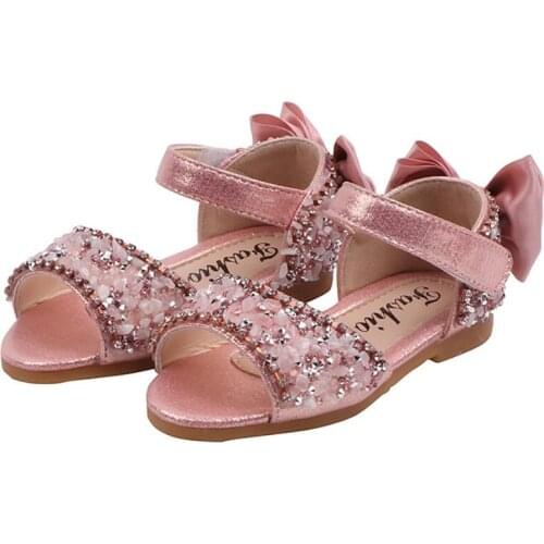 Summer Fashion Girls Sandals Kids Shoes Big Girl Flat heels Princess Sandals Kids Bow Sandal chaussure fille