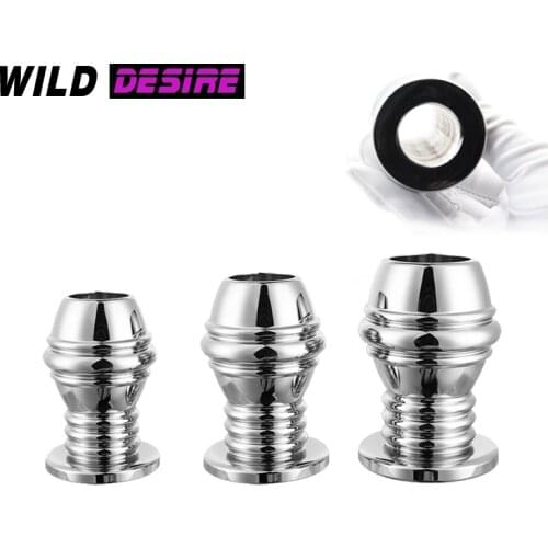 Metal Hollow Plug Enema Anal Plug Vagina Speculum Butt Expansion Dilator Sex Toys 18 Plus For Two Woman Men Prostate Massager