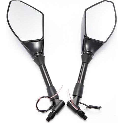 Motorcycle Rearview Mirror With LED Light 8/10MM Universal For Suzuki DL1000 GW250S Honda CB500X Benelli TNT 125 Vespa PX S1000R