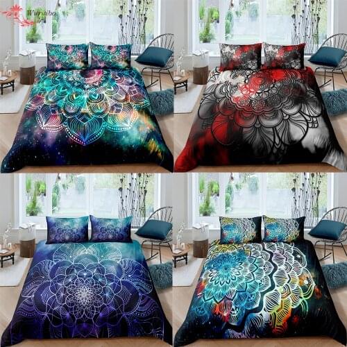 Mandala Galaxy Bedding Set Duvet Cover Bohemian Bedclothes Adult Teens Queen King Twin Beds Comforter Bed Cover 90/135/150