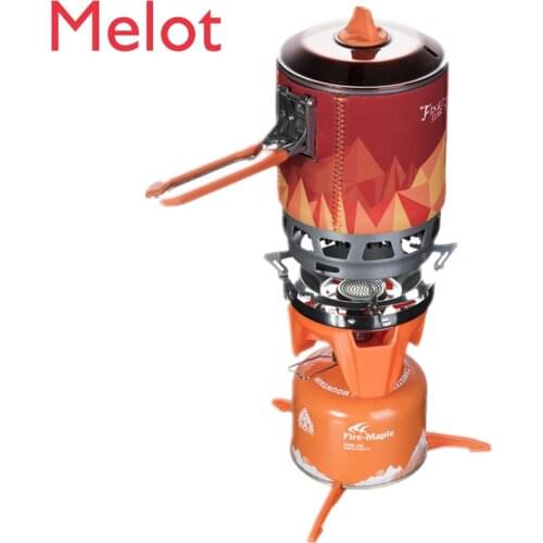 Outdoor Picnic Mountaineering Hiking Fishing Single Pot Set Integrated Stove Cookware Set Combination