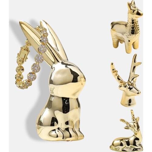 Desktop Mini Rabbit Ornaments Ceramic Crafts Home Living Room Porch Nordic Flamingo Rabbit Teapot Ornaments Home Decoration