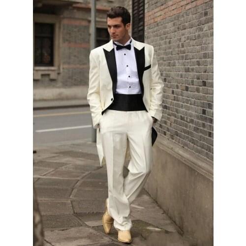 Latest Design Mens Suits Groom Tuxedos Groomsmen Wedding Party Dinner Best Man Suits Blazer (Jacket+Pants+Girdle+Tie) NO:1287