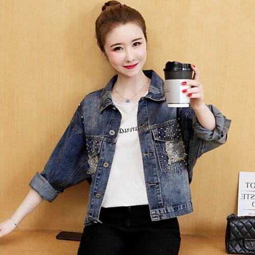 2021 Spring And Autumn NewDenim Jacket Womens Short Long-Sleeved Student Loose AndThin ShortJacket