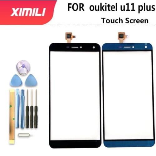 New original Black For Oukitel U11 Plus Touch Screen Panel Digitizer Front Glass Sensor +Tools
