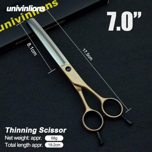 7" High Quality Pet Dog Gromming Scissors Thinning Shears Sharp Edge Animals Cat Cutting Stainless Steel Barber Cutting Tools