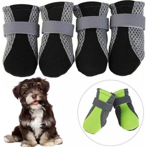 Dog Shoes Breathable Anti Slip Pet Dog Cat Shoes Waterproof Protective Rain Boots Sock Pet Boots Paw Protector Straps Net Shoes