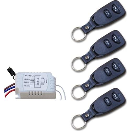 Simple Life New RF Wireless Remote Control Relay Switch Receiver with 4pcs Transmitter For Garage Doors 315mhz or 433mhz ON/OFF