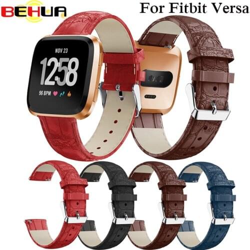 Leather Watch Band for Fitbit Versa Smart Watch Strap Replacement Accessories Wristbands Bracelet Correa Reloj Sport Fashion