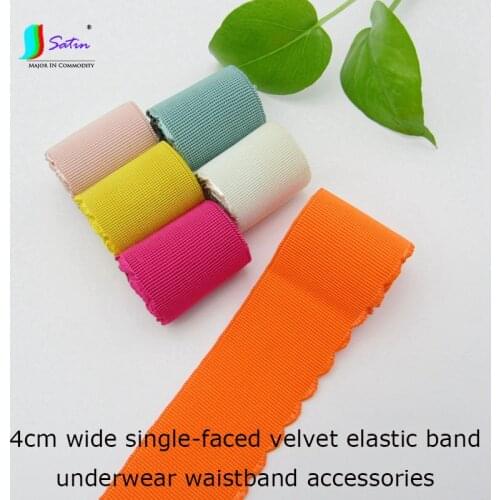 4CM Wide DIY Handmade Underwear Waistband Accessories,Soft comfortable Single-Faced Velvet 16-color Crescent Elastic Band A0183F
