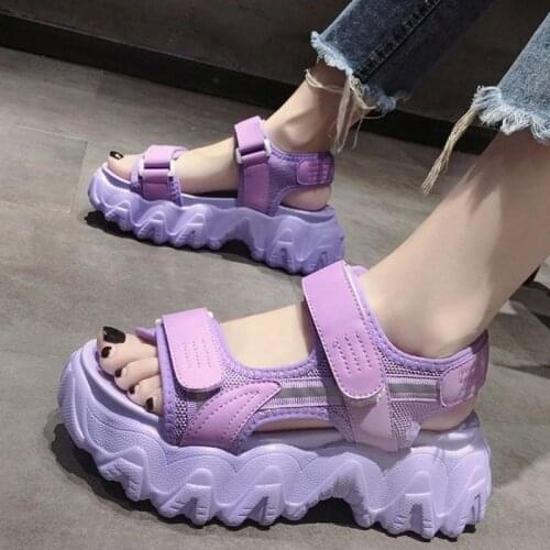 Platform Sandals Womens Summer 2021 Sports Sandals Increase Velcro Trifle Beach Womens Shoes Comfortable Ladies Sandals Mujer