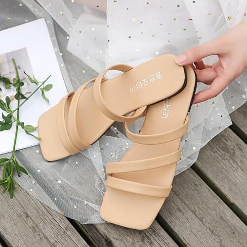 2021 New Summer Women Sandals Microfiber Cross Ladies Flat Sandals Sandals Slippers Female Fashion Wild Women Shoes Beach