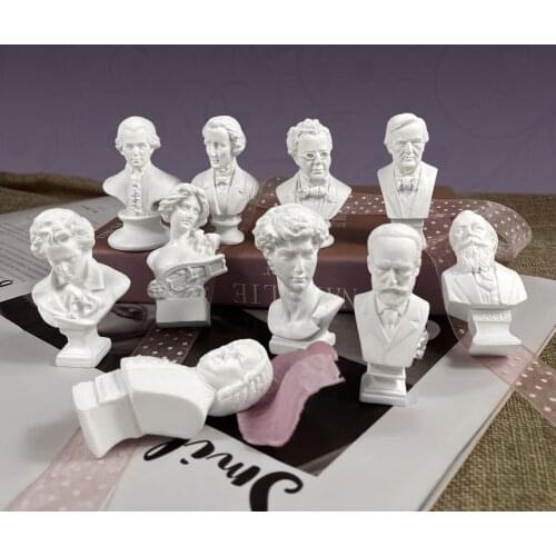 Resin David Statue Mini Head Art Decoration Norse Mythology Music Artist Figure Statue European Modern Art Sculpture Decoration