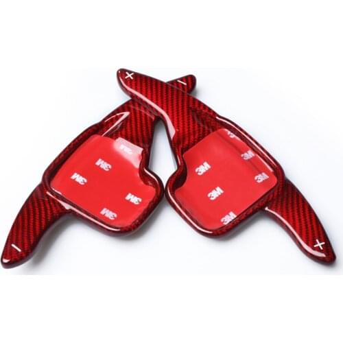 2pcs/Pairs Carbon Steering Wheel Shift Paddle Extension Red For BMW 1-7 X1 X2 X4 X5 X6 i8