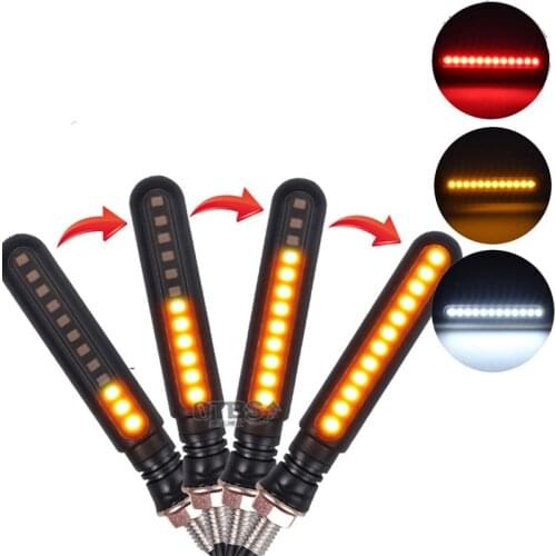Universal Led Motorcycle Directional Indicators Turn Signals Stop Signal Light Flashing Rear Tail Brake Flasher Light DRL Lamp