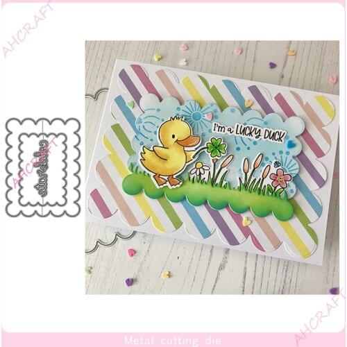 Wave Texture Frame Metal Cutting Dies for DIY Scrapbooking Photo Album Decorative Embossing Paper Card Crafts Die 2021